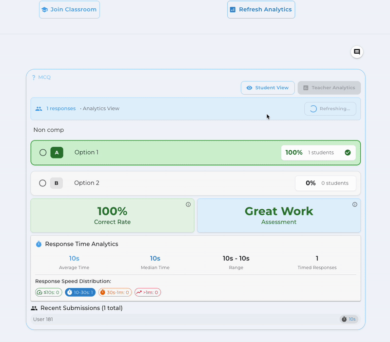 MCQ and Textfield Analytics Updates