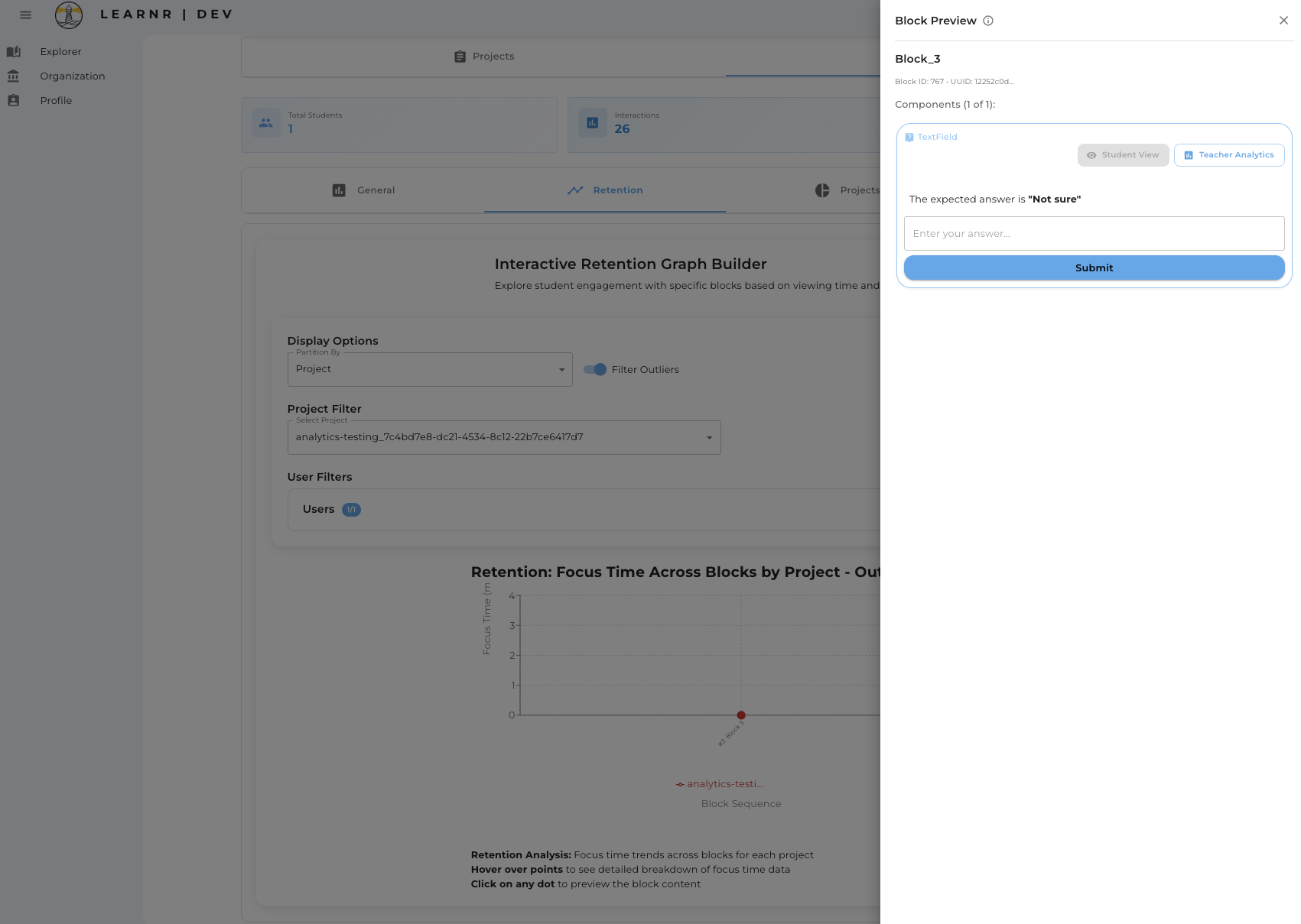 Classroom Analytics Page